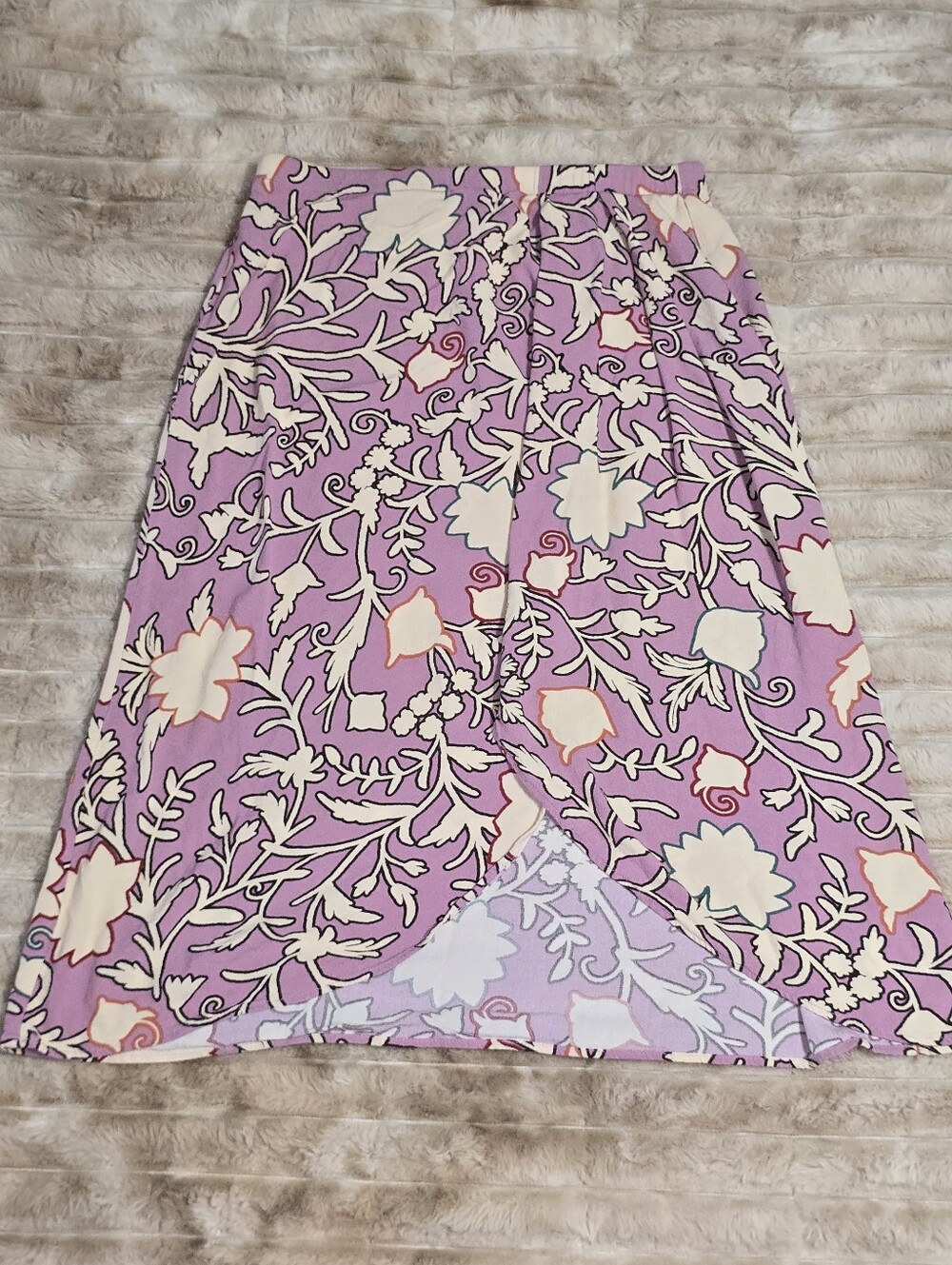 Knox Rose Purple Floral Midi Skirt Size Small Asymmetrical Hem Boho